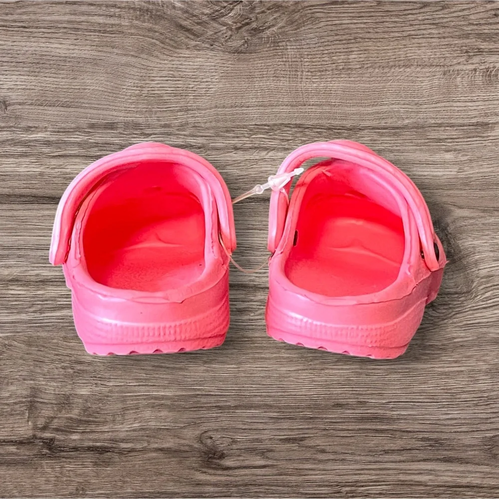 New pink kitty cat croc shoes